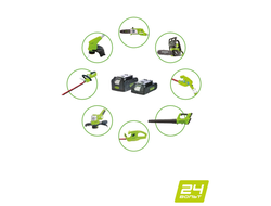 Аккумуляторная садовая техника и инструмент 24В: универсальная линейка Greenworks