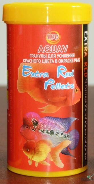 AQUAV Extra Red Pellets 100мл  - Корм в виде гранул для усиления красного цвета в окраске рыб