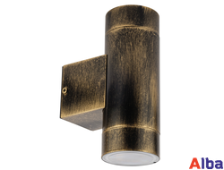 Светильник настенный садово-парковый Tube 5004-2 gb (черный c золотой патиной)