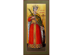 Екатерина Александрийская, Святая великомученица, дева. Рукописная мерная икона.