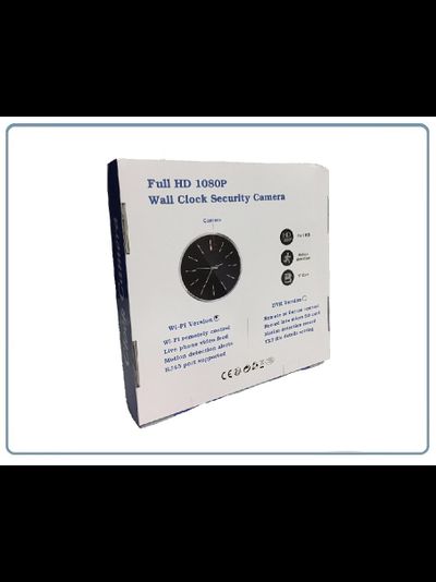 IP видеоняня WiFi/LAN (Настенные часы  чёрные, круглые) с аккумулятором и с DVR, Full HD 2 Mp (HDSmartIPC)