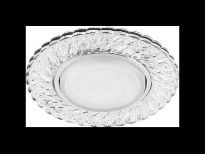 Feron св-к встр. GX53 круг подсветка св/д 4K прозрачный хром 133(80)x30 CD4021 29474