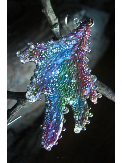 "Крылышки феи Рассветного сада", крупные серьги с капельками