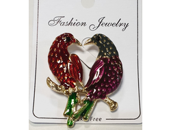 72-1/ Брошь "Птички". Металл с эмалью