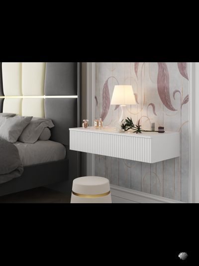 Сканди тумба консольная ТМ-001 (МДФ) Белый/Белый Глянец