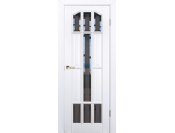 Дверь Лавина с одним стеклом, белоснежная.