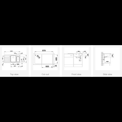 Мойка Blanco AXIS III 6S-IF, чаша слева