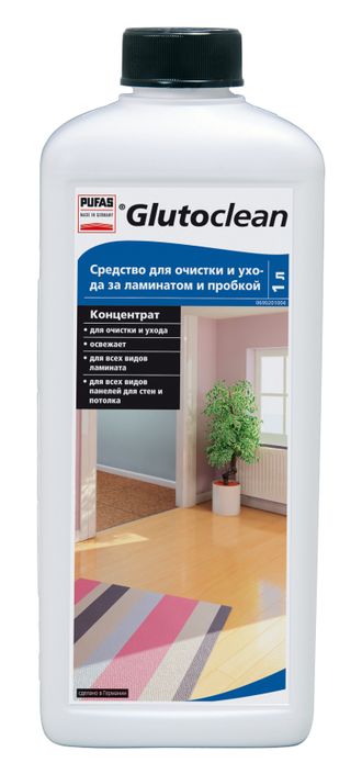 Средство для очистки и ухода за ламинатом и пробкой (1л) Glutoclean
