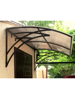 Металлический козырек односкатный дугообразный с декором (артикул МКС08)