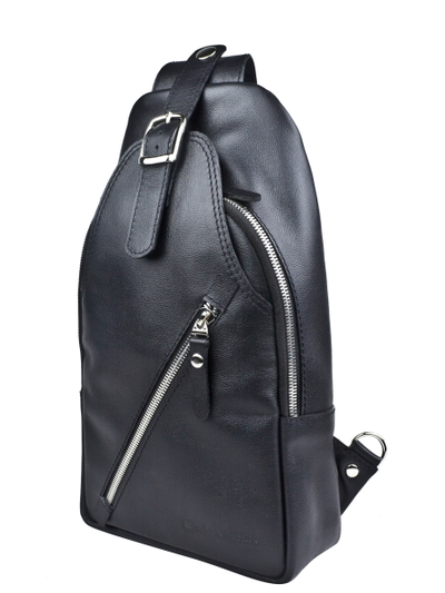 Кожаный кросс-боди рюкзак Crespino black (арт. 
3106-51)