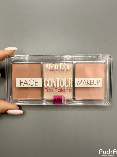 Alvin D'or Палетка 3 в 1 FC-12 контуринг хайлайтер румяна HD hollywod 01 light