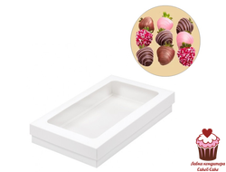 Коробка для клубники в шоколаде Белая 25х15х4 см