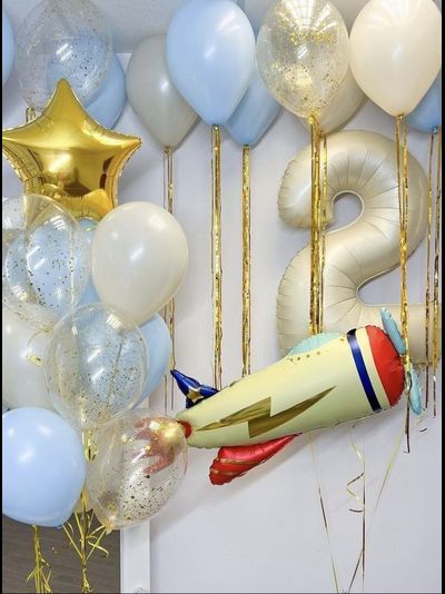 Сет "Ретро самолёт" (21 шарик + 1 цифра)