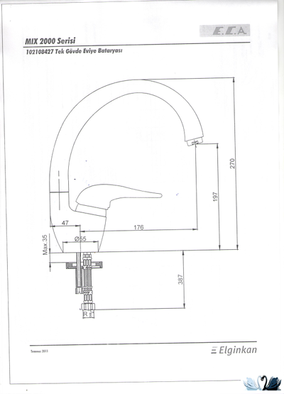 Смеситель для кухни Mix 2000 ECA