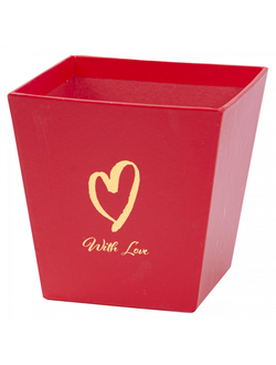 Кашпо для цветов "Трапеция With Love" 11*11*10,8см Красный КВ09/2