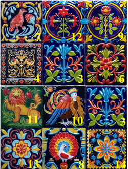 Изразцовая плитка "Ассорти" // 15*15