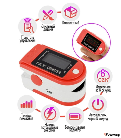 Пульсоксиметр Fingertip Красный