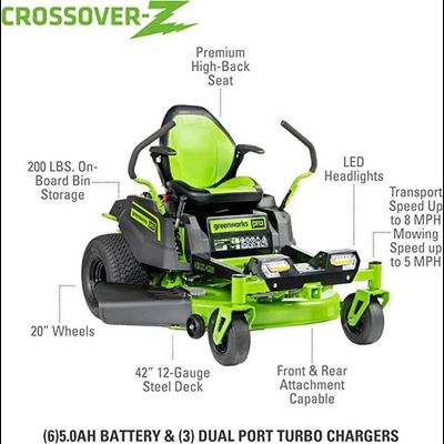 Райдер Zero-Turn Greenworks Crossover-Z GC82ZT107 82V