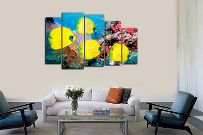 Модульная картина "Желтые рыбки"