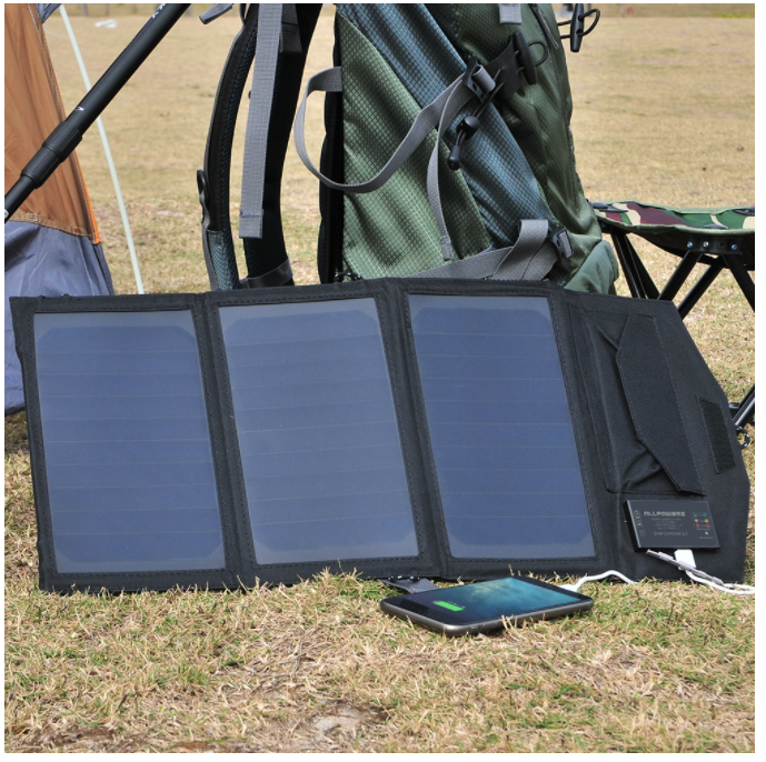 Солнечная панель ALLPOWERS 15 Ватт/5В со встроенным пауэрбанком 10000 мАч