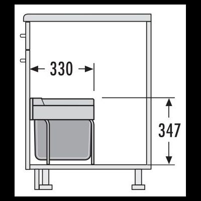 Встраиваемое ведро для мусора 28л Space Saving Hailo