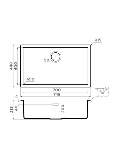 Мойка OMOIKIRI YAMAKAWA 75-INTEGRA