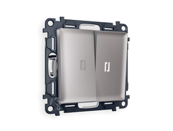 Выключатель 2-кл с подсветкой 5600K Сталь матовый - Ambrella Volt - ALFA