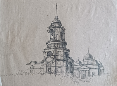 "Улица" бумага акварель Павлова И. 1993 год