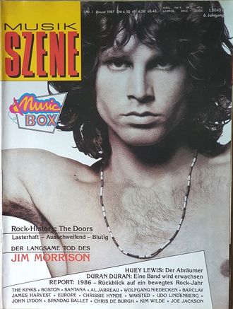 Music Szene Magazine January 1987 Jim Morrison, Иностранные музыкальные журналы, Intpressshop