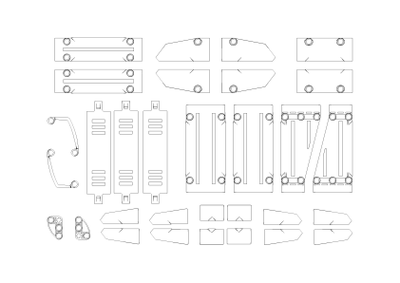 Комплект оригинальных панелей LEGO Technic 31 шт., White