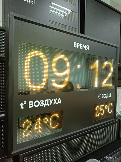 Табло с температурой воздуха и воды 730*1010мм (желтый)