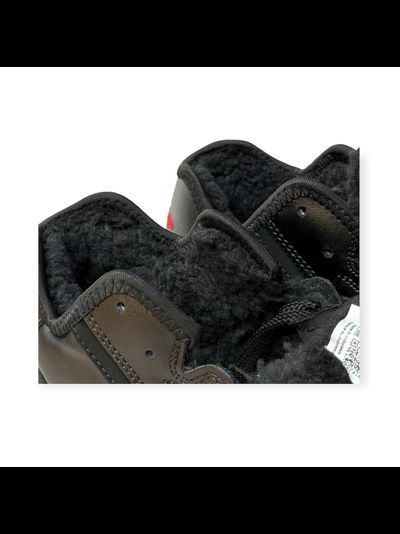 New Balance 574 leather Black  С Мехом