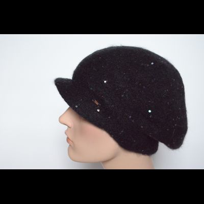 Кепка зимняя женская с пайетками Vizio Италия 6457 черная