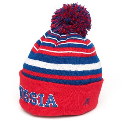 Шапка РОССИЯ бело-сине-красная 11383