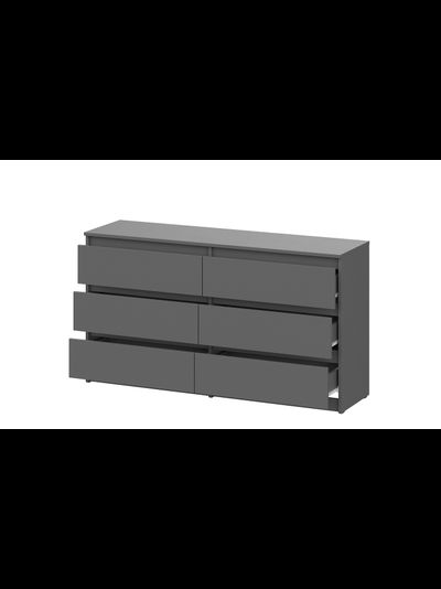 Денвер Комод с ящиками (1,38м) Графит серый
