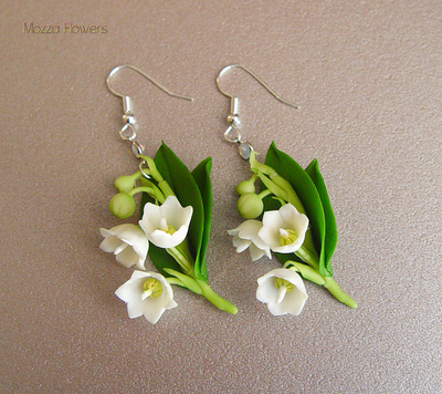 Комплект "Белые ландыши" из полимерной глины