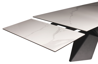 Armando черный/керамика мрамор Carrara глянец 200(+50+50)х90