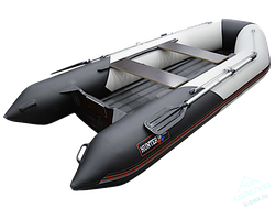 Лодка ПВХ Hunterboat Хантер Классика НД 345ЛКА Светло-Серый / Чёрный
