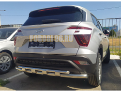 Защита заднего бампера с перемычками d60/42 для для Hyundai Creta 2021-