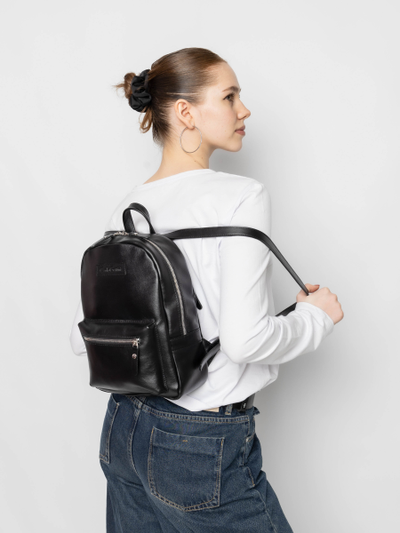 Женский кожаный рюкзак Anzolla black (арт. 3040-01)