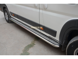 Пороги с накладным листом	d53 для Peugeot Boxer (2014-)