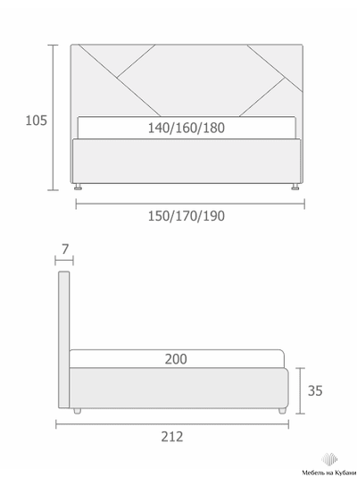 Жардин Квадро 1,6м (с основанием с ПМ)