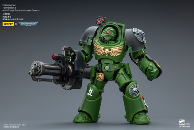 Терминатор Саламандр (Warhammer 40K) - КОЛЛЕКЦИОННАЯ ФИГУРКА 1/18 Salamanders Terminator with with Power Fist and Assault Cannon (JT03233) - JOYTOY