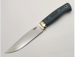Нож Компаньон серии Эксперт сталь D2 черно-синяя микарта