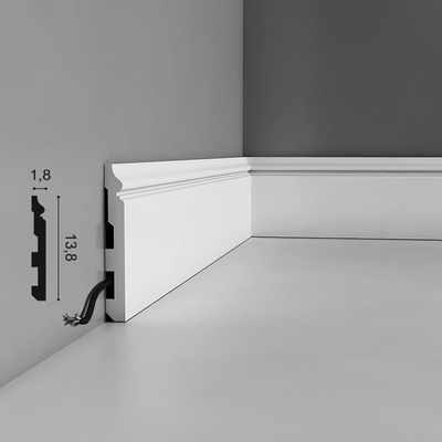 Плинтус ORAC Decor SX118, дюрополимерный, влагостойкий, ударопрочный, под покраску, длина 2 метра