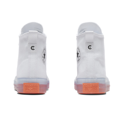 Кеды Конверс с оранжевой подошвой белые высокие 167807C оригинал фото сзади