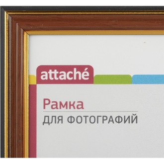 Рамка ATTACHE 21х30 пластик, багет ширина-20мм, высота-15мм, (орех/золото)