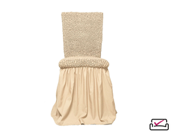 Чехол на стул Микрофибра  Ваниль с юбкой. ЗАЩИТА МЯГКОЙ МЕБЕЛИ ОТ ЖИВОТНЫХ. ИТАЛИЯ