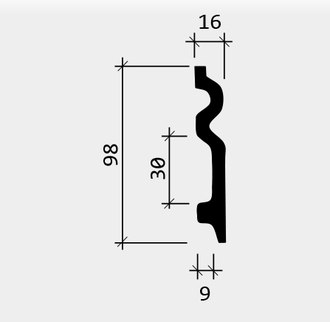 Плинтус 1.53.109 - 98*16*2000мм