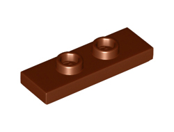 Plate, Modified 1 x 3 with 2 Studs Double Jumper, Reddish Brown (34103 / 6251470)